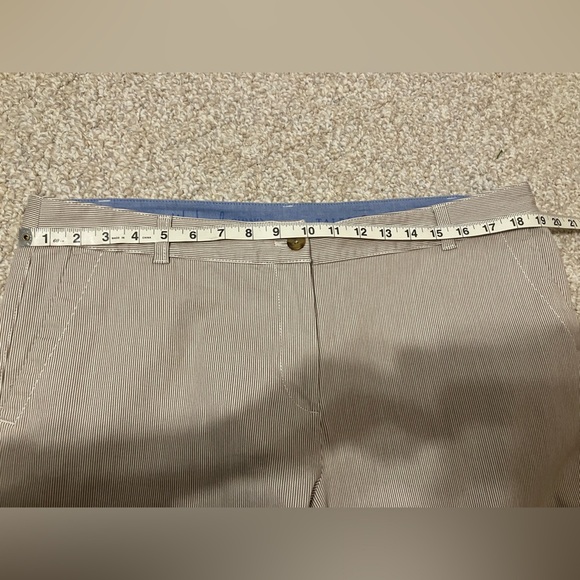 Talbots Weekend Chino striped Cropped pants women’s size 16 tan and white - Picture 12 of 14